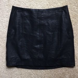 Free People Faux Leather Mini Skirt